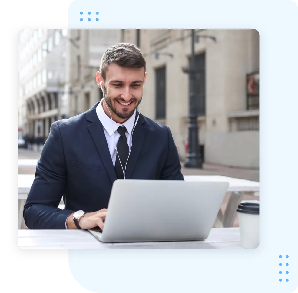 young man on computer